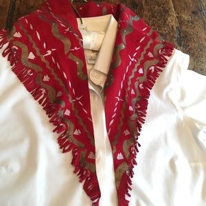 Suede bandana,   Red. Hand painted 1980’s